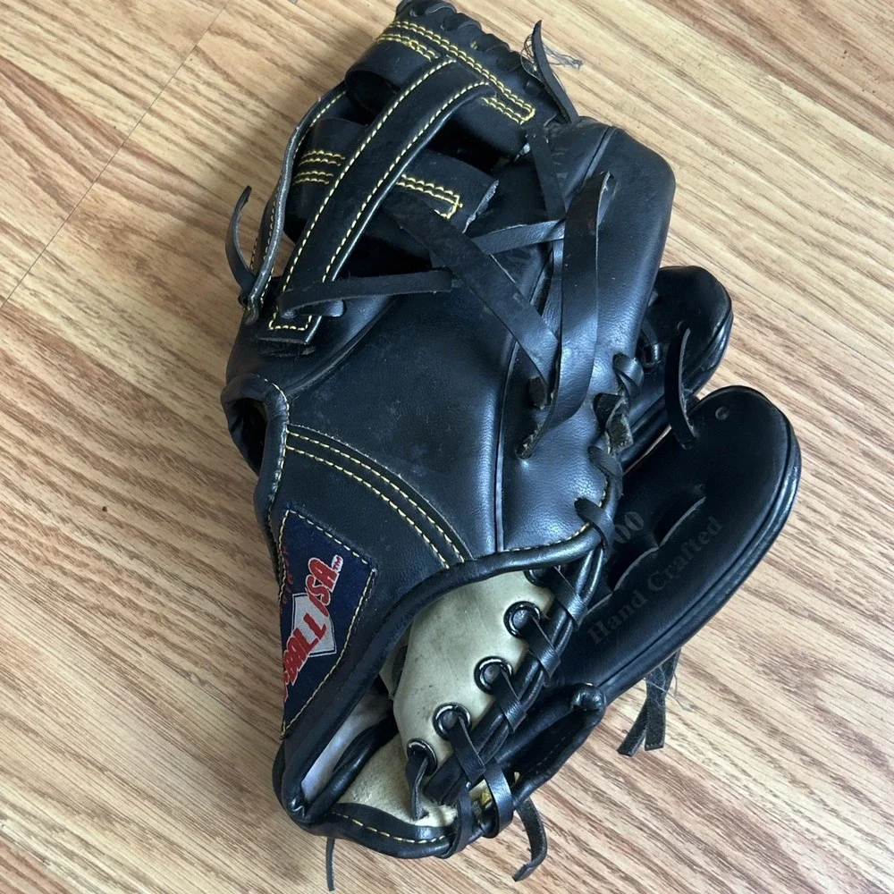 Vintage Youth Offical T Ball USA Glove T-100 RHT Handcrafted Black Size 9.5